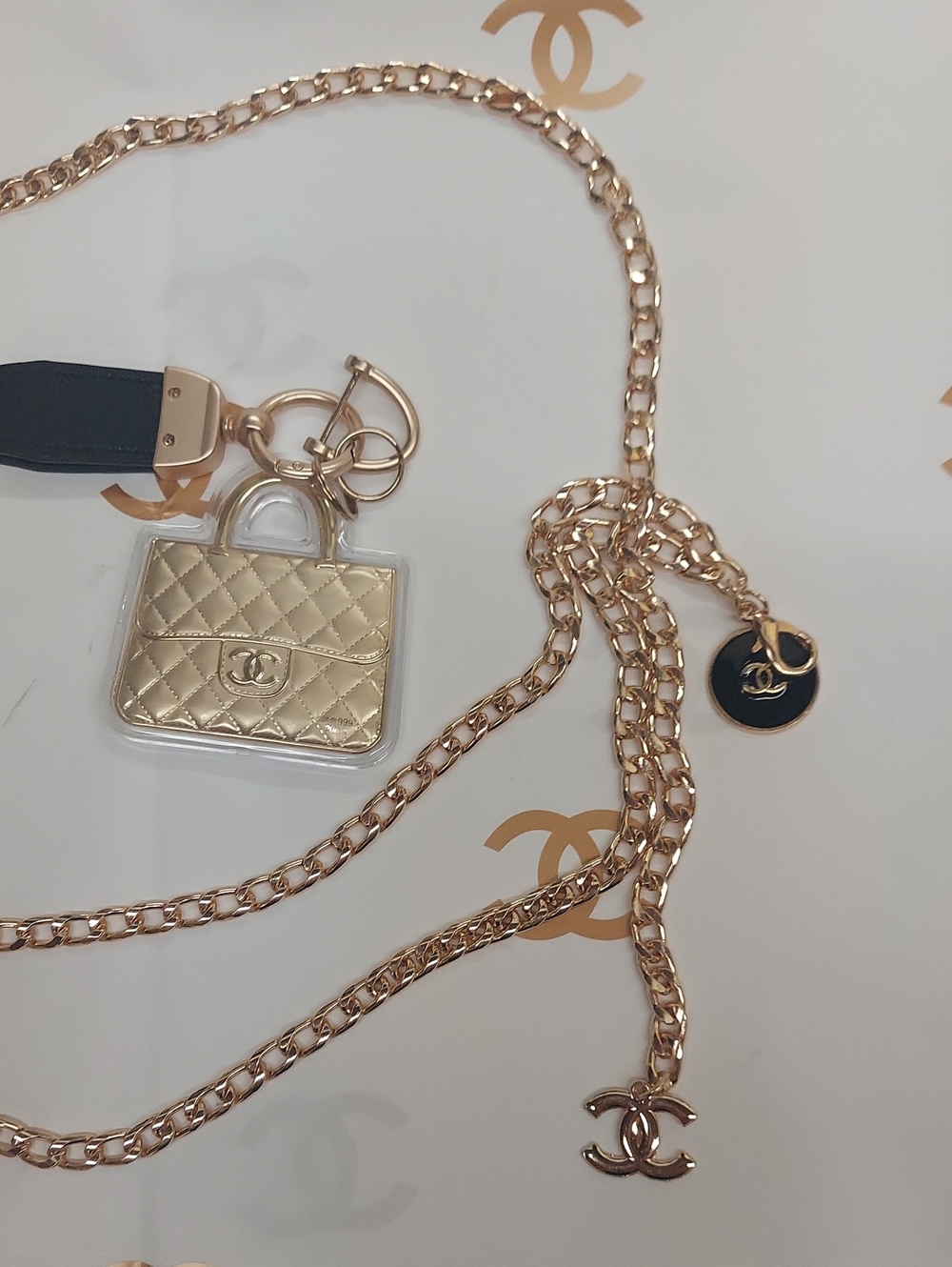 CC Gold Chain belt With Key Chain-Bag Charm